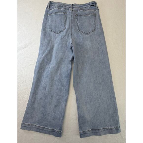 Risen Jeans Women's Wide Leg Light Wash Blue Denim Size 15 Trendy Y2K - Picture 2 of 10